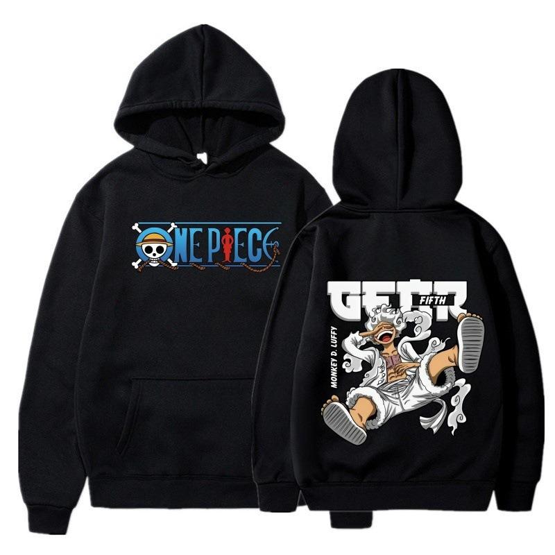 Men's Winter Warm Casual Fashion Hoodie Cartoon Anime Character Luffy Peripheral Printed Comfortable Hoodie