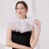 Multiuse Mesh Jabot Collar Vintage Victorian Costume Collar Cosplay Accessory Decorative Collar for Stage Performers
