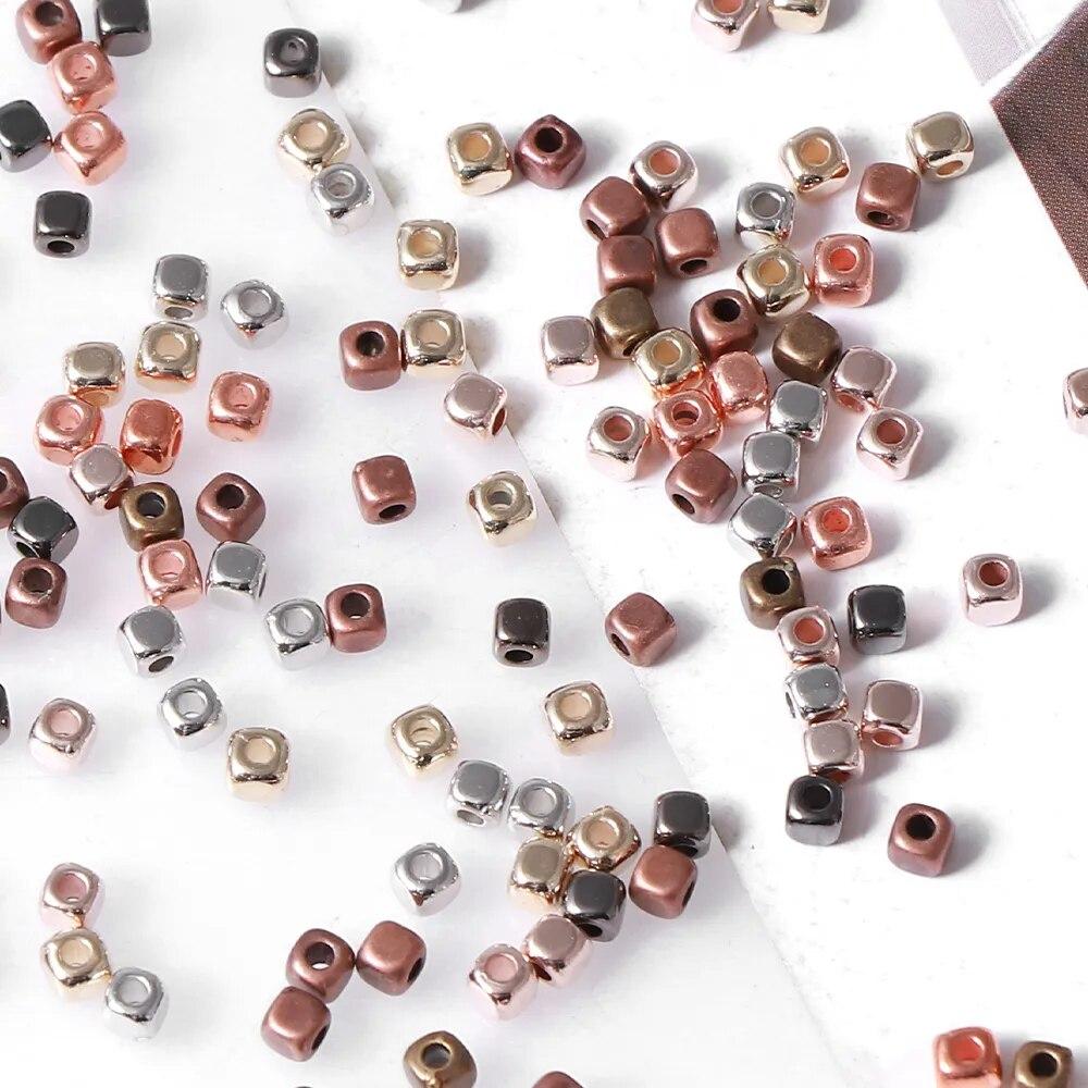 800pcs CCB Square with Rounded Corners Beads 3mm Mixed Color for DIY Jewelry Necklace Making Accessories
