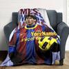 Messi Personalized Name Blanket Multi-purpose Customizable Blanket Soft Warm Cozy for Home Decor Livingroom Picnics Office Chair Four Seasons Universa