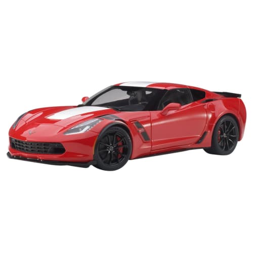 

AUTOart 1/18 Scale Chevrolet Corvette C7 Grand Sport Red with White Stripes and Black Hash Marks