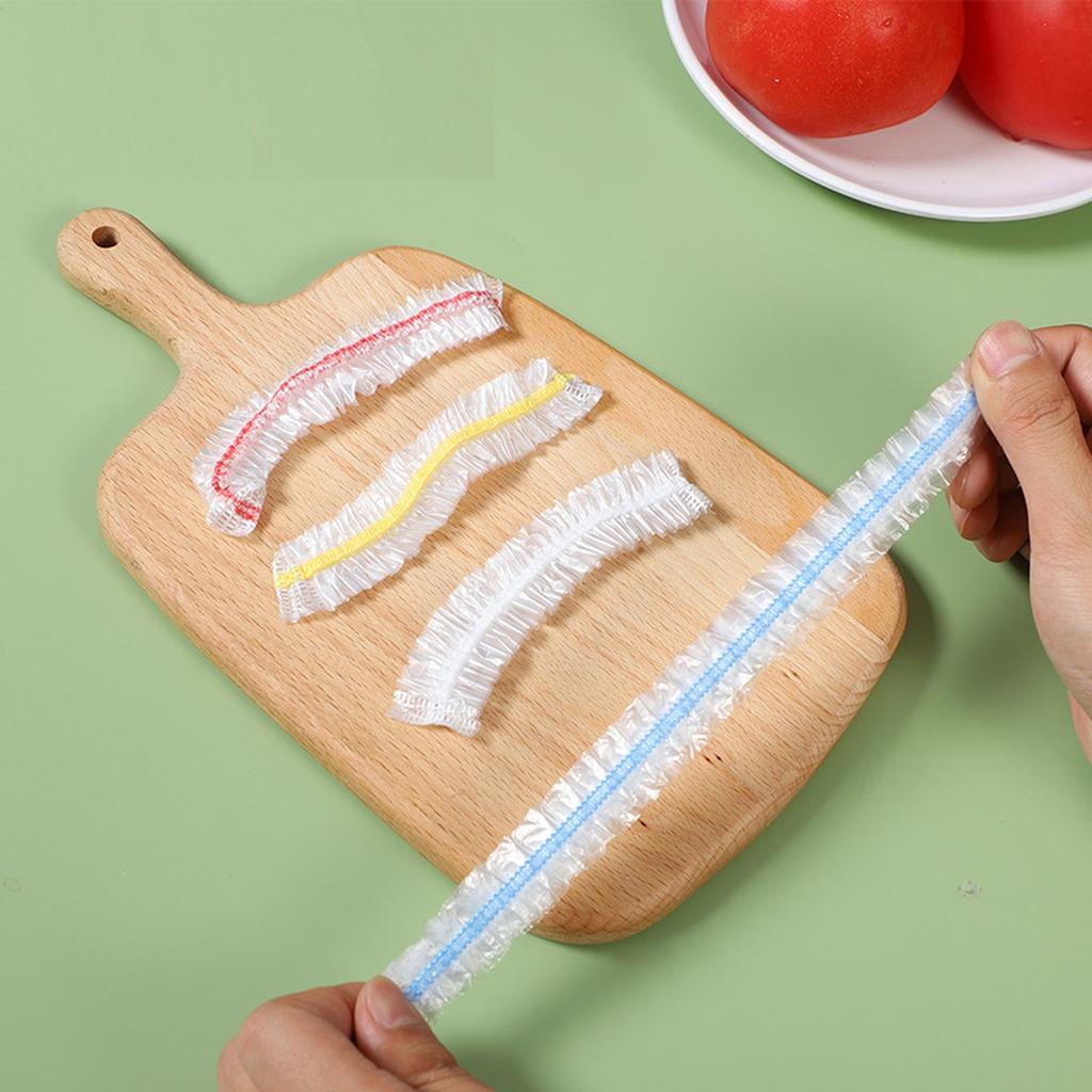 Disposable PE Plastic Food Bowl Covers, Elastic Stretch Wrap for Leftovers