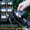 Bicycle Front Light Rechargeable MTB Mountain Road Bike Head Lamp Flashlight for Night Riding Power Display Cycling Accessories