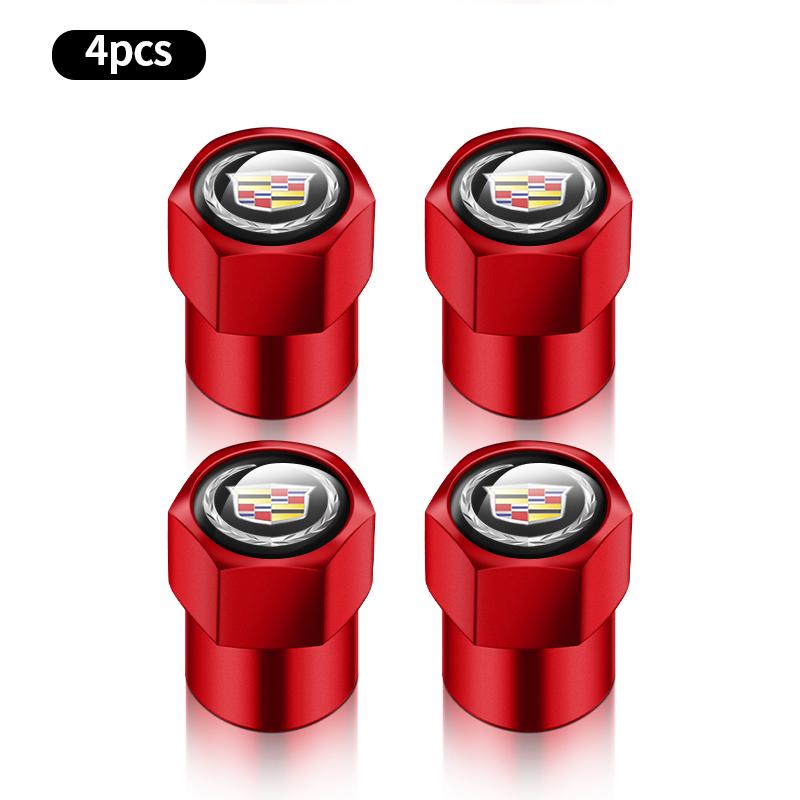 4PCS Car Wheel Tire Valve Caps Tyre Rim Stem Covers For Cadillac Escalade Deville DTS ATS BLS CT4 CT6 CTS EXT SLR SRX XLR XT4