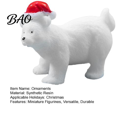 Cute Winter Decor Miniature Polar Bear Figurines, Durable Synthetic Resin Animal Landscape Supplies Ornaments, Decorative Accents for Fairy
