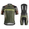 2022 Camisa de ciclismo ao ar livre de manga curta TREK traje de jersey de ciclismo verde jersey respirável traje para andar de bicicleta de montanha