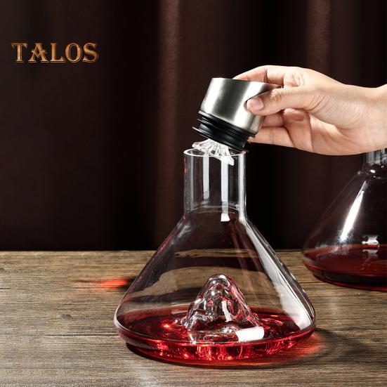 Skleněný karafa na víno s provzdušňovačem Nerezová filtrace 12kanálová provzdušňování Kapacita 1600 ml Ručně vyrobená karafa na červené víno na láhve vína