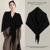 Lazy wind triangle scarf women's autumn and winter warm neck protection scarf blended solid color air-conditioned room large shawl outside
