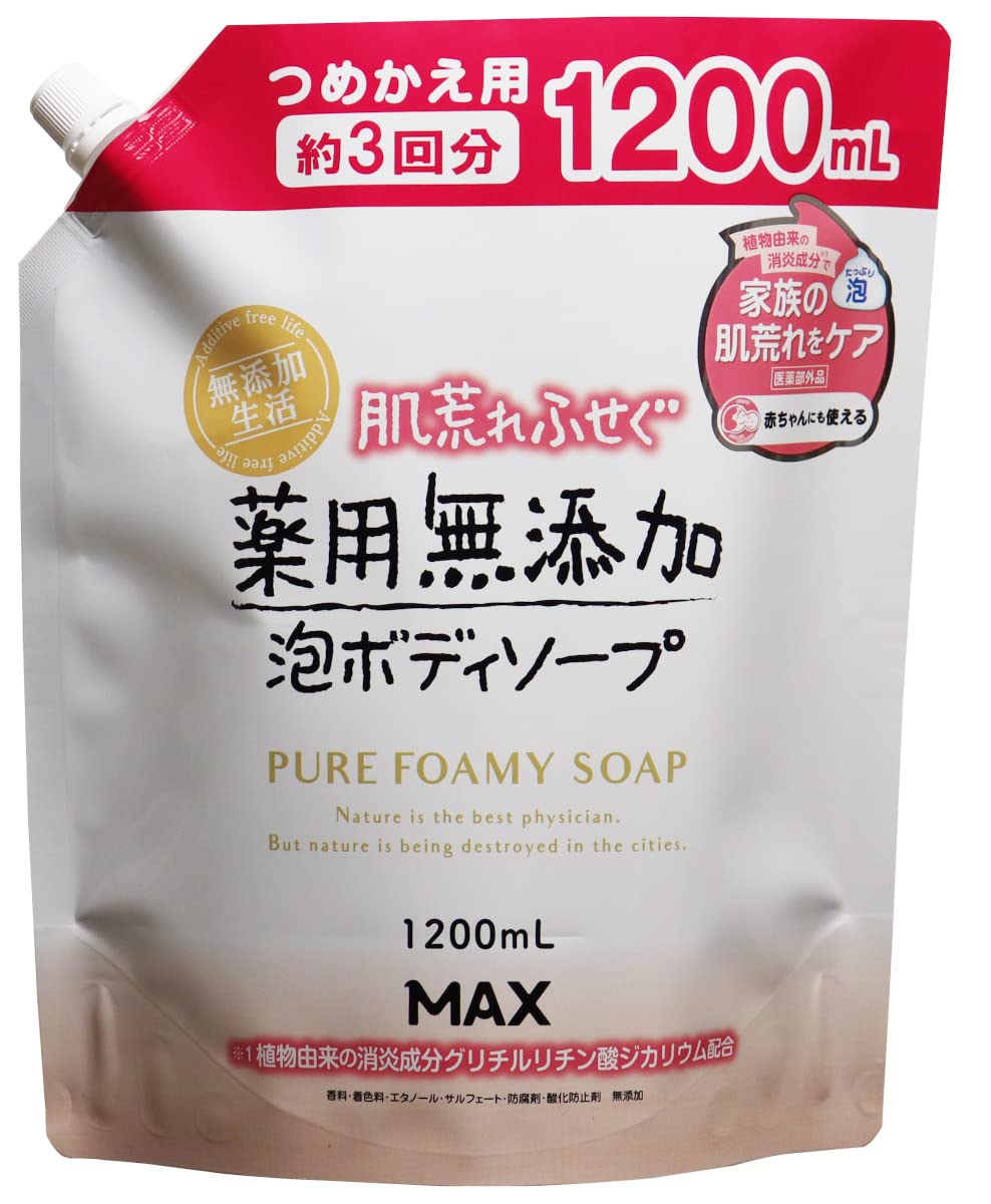 

Max Medicated Foaming Body Soap to Prevent Skin Large Refill Additive-Free Irritation,