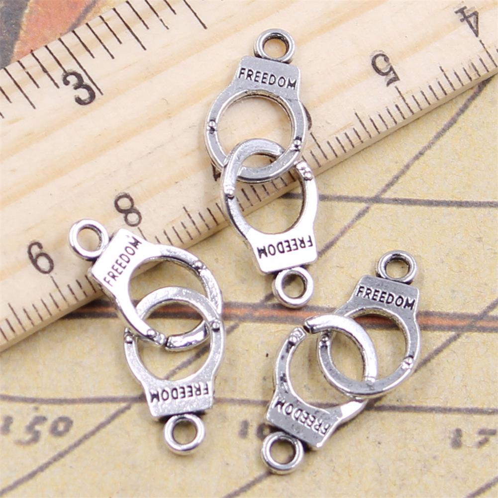 

Vintage Silver Handcuff Charm for Jewelry Making: Necklace & Bracelet Accessory античный серебряного
