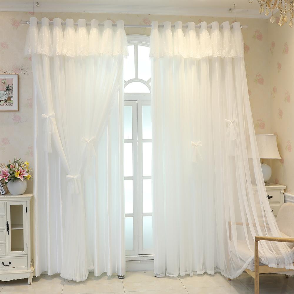Modern Minimalist Double Layer Thickened Blackout Curtains with Butterfly Knot Decoration for Bedroom and Living Room