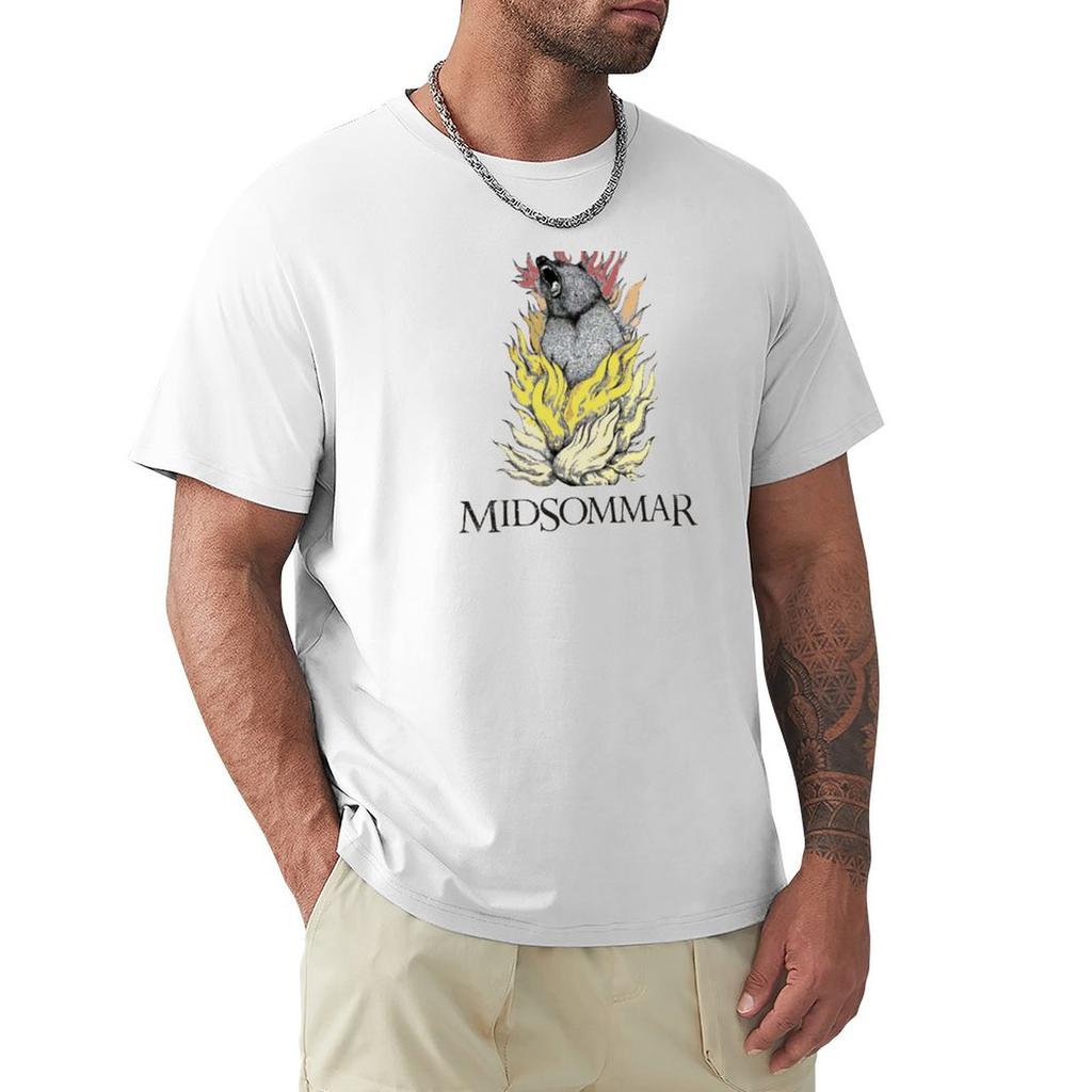 Cotton Tshirts Black T Shirt For Unisex Midsommar Bear In Flames Unisex Clothes Short Tshirt Unisexs Funny T Shirts Graphic T Shirts