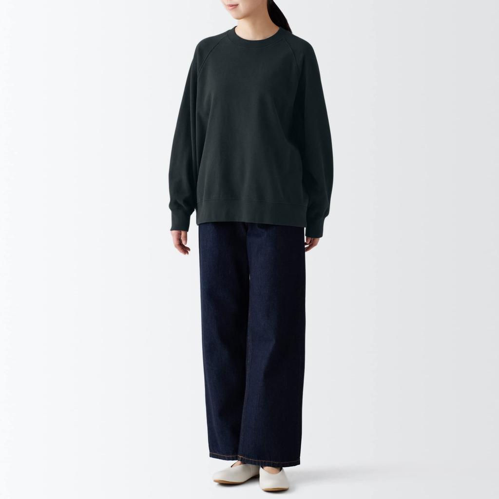 MUJI Yak-Mischung Rundhals-Sweatshirt BBT48A2A Schwarz Einheitsgröße Damen