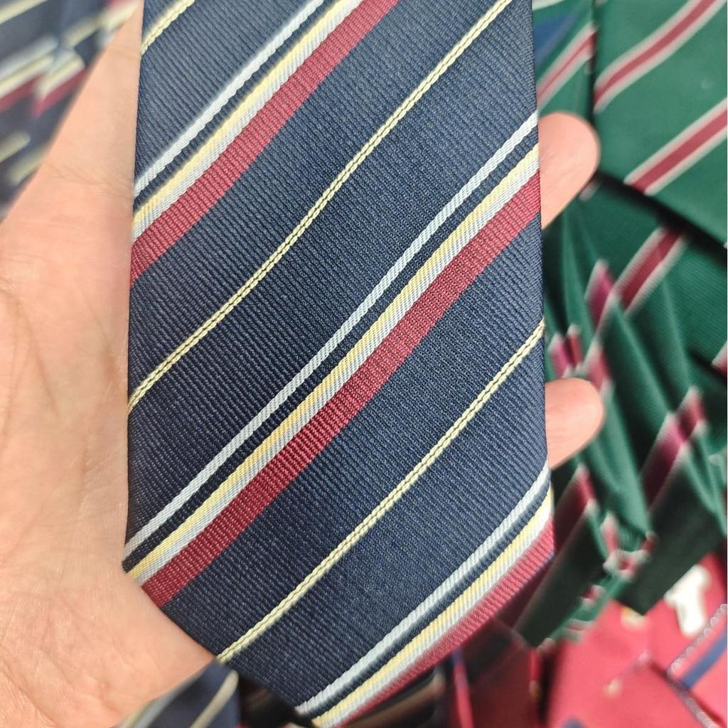 Unisex Japanese Academic Style Striped Tie In Coffee Khaki Brown for Students