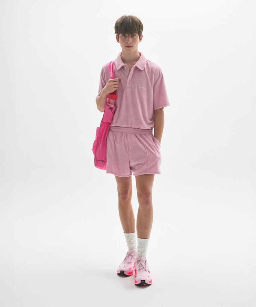 MOONSUN M.C Unisex, Logo Terry Shorts / Pink