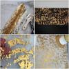 Gold Tablecloth 10m Long Decorative Fabric Table Runner Glittering Golden Color Unique Design