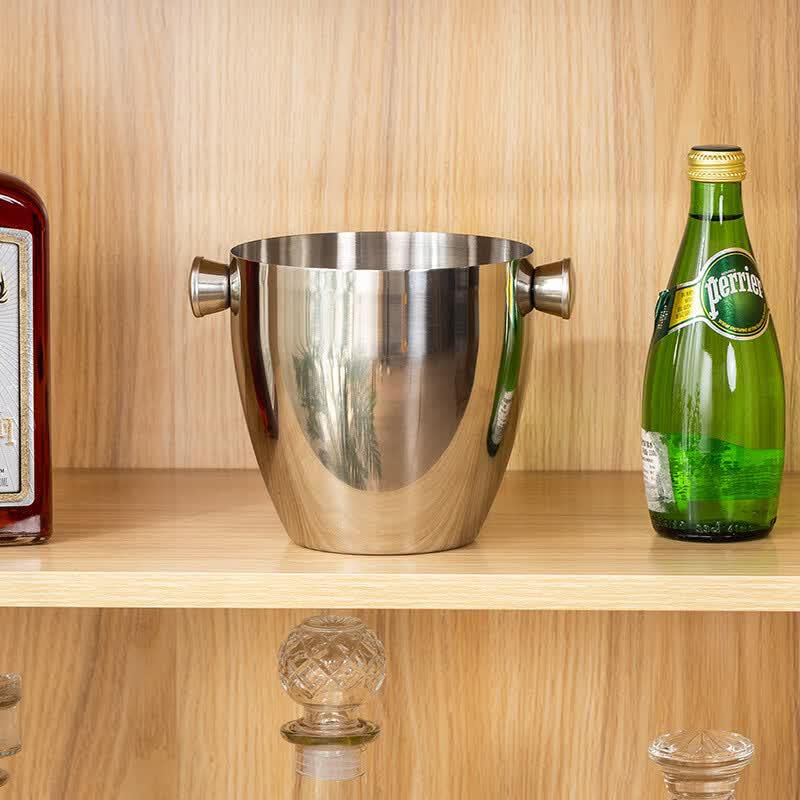 

Stainless Steel Double-Wall Ice Bucket with Handles