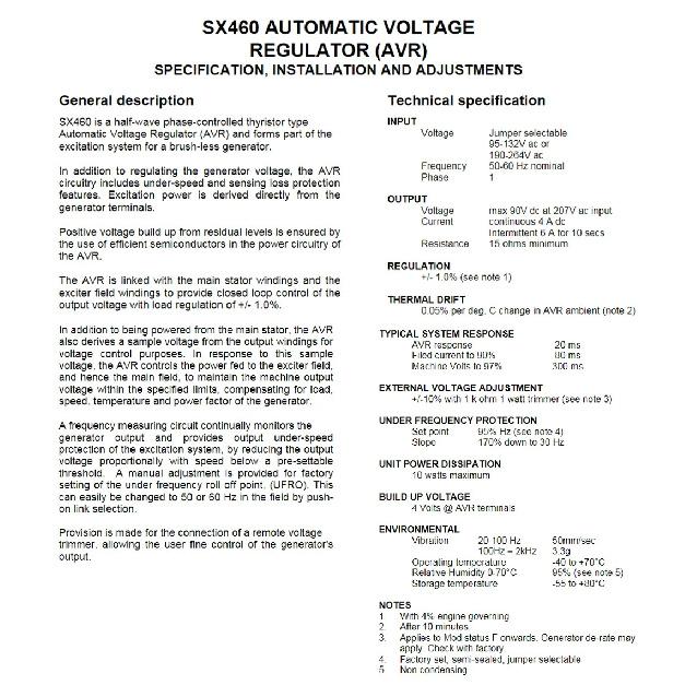 Factory Supply SX460 AVR Generator Automatic Voltage Regulator Stabilizer Diesel Electric Generator Engine Control Voltage Board
