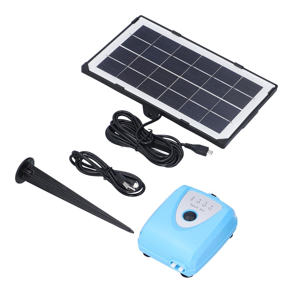 Solar Powered Oxygenator Water Oxygen Low Noise Air Pump Pond Aerator AP008 3.5W 3.0‑4.25V