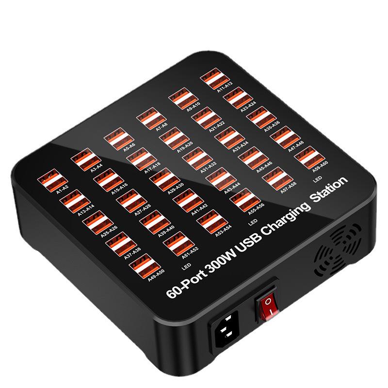 Multi-Port USB Charger: 30/40/50/60-Port Mobile Phone Desktop Charging Station