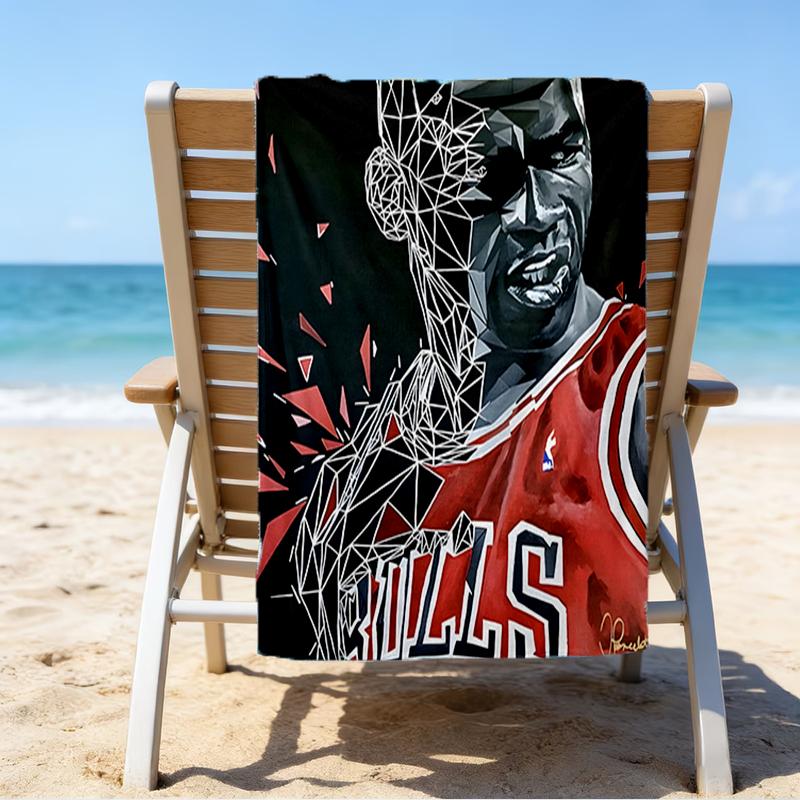 Asciugamano da Spiaggia Michael Basketball - Morbido, Assorbente in Microfibra, Leggero, Ideale per la Spiaggia, Feste, Viaggi, Campeggio regali per tifosi