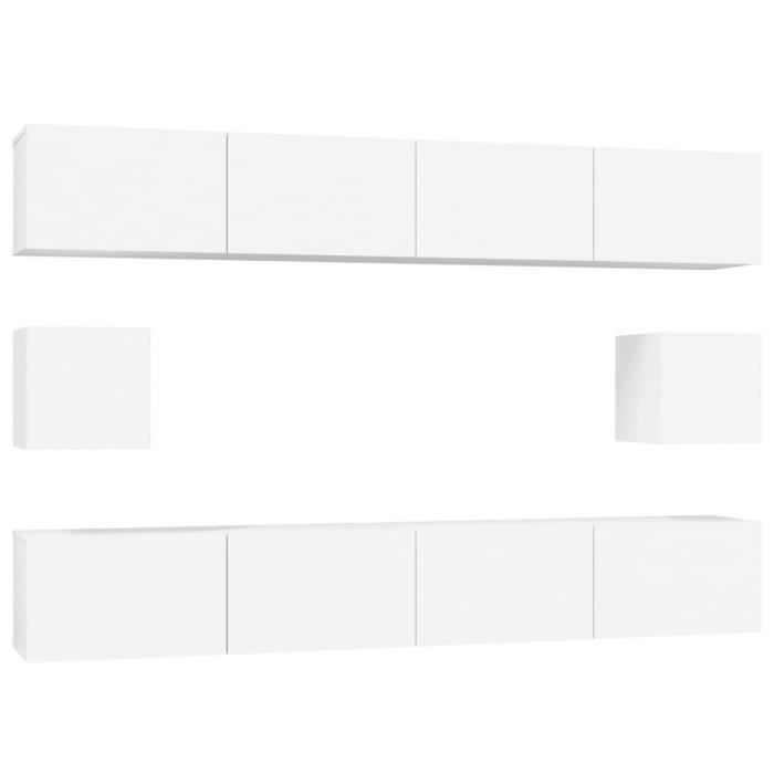 VidaXL Ensemble de meubles TV 6 pcs Blanc Bois d'ingénierie 3114366
