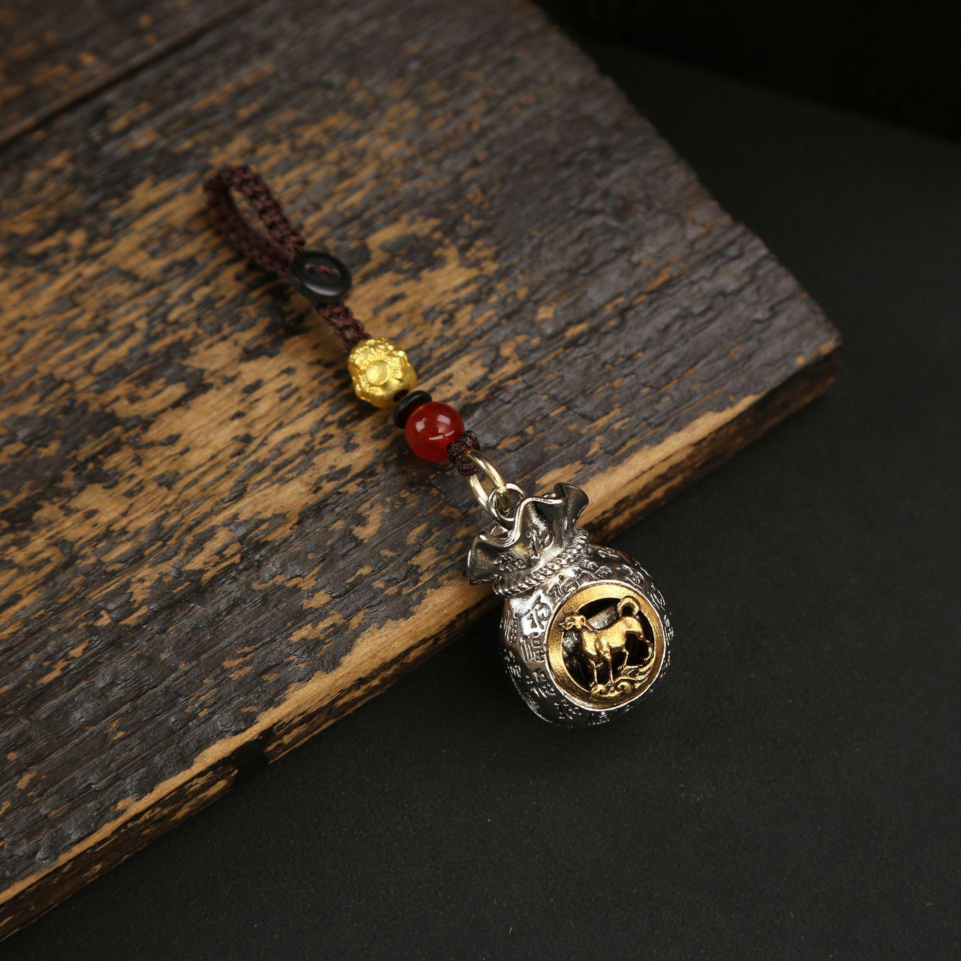 

Брелок зі знаком зодіаку для чоловіків та жінок - срібний сплав, китайський стиль, щасливий талісман