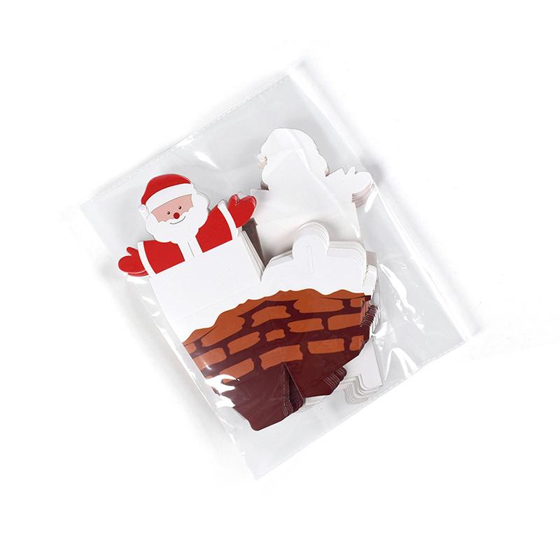 WTEMPO Cute Santa Claus Shaped Design Gift Boxes Christmas Mini Presents Packaging Boxes Creative Foldable DIY Paper Favor Boxes