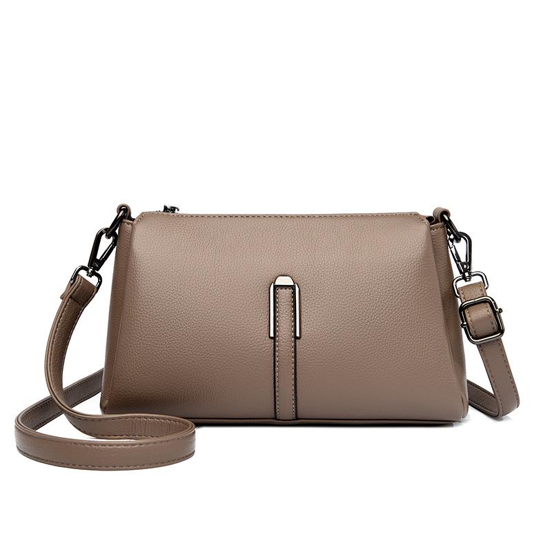 2026 Women's Versatile Crossbody Bag: Multi-layer, Large Capacity, Soft Leather, Small Square Design for Underarm or Shoulder