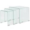 Day and Night - Day and Night Set of Three Stackable Clear Tempered Glass Coffee Tables