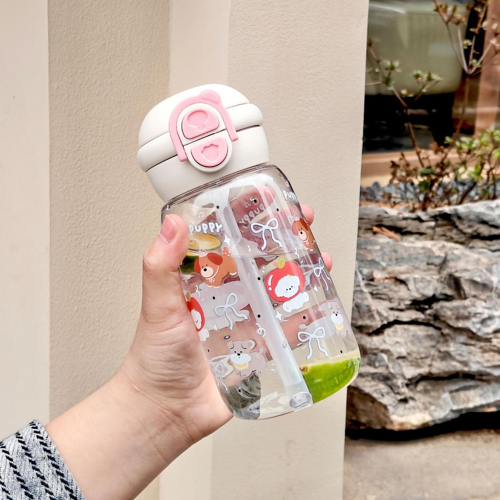 Summer water cup girls high value water cup light luxury high-end plastic cup double drink large capacity straw cup