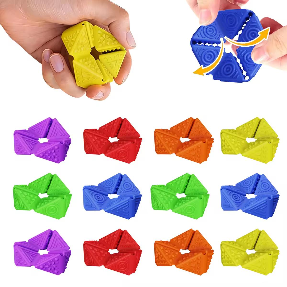 Voedselkwaliteit Siliconen Flip Cube Fidget Speelgoed voor Autisme ADHD Stille Zak Sensorische Stressverlichting Bureau Cadeau Klaslokaal Kantoor Reizen