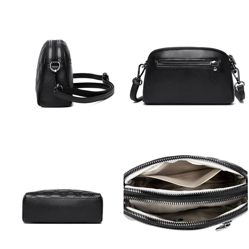 Genuine Leather Messenger Shoulder Bag for Women Simple Bags Feminine Travel Bags