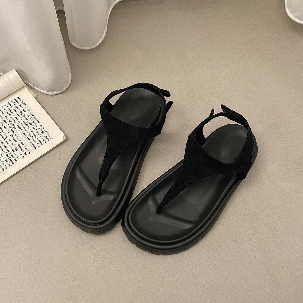 Black High-end Non-slip Platform Sandals Women's 2025 New Summer Wear Heightening Skirt Cool Slippers