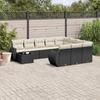 Vidaxl 11-Cz. Garten-Sitzgruppe, Kissen Schwarzer Rattan Pe