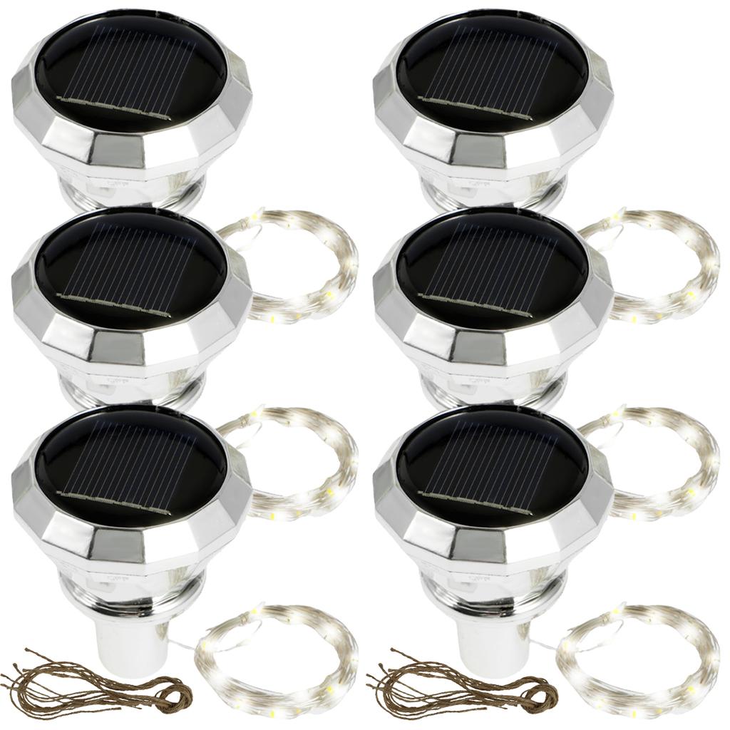 6Pcs Solar Wine Bottle Lights 2M 20 LED Copper Wire Fairy String Lights IP65 Waterproof Cork Lights for Wedding Christmas Party