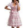 4Pcs German Bavarian Beer Festival Outfits Oktoberfest Costumes for Women Dirndl Dresses Blouse Apron Bows Ribbon Set