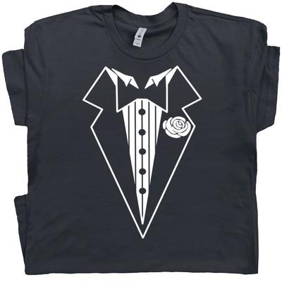 Camiseta Smoking Retrô Vintage engraçada anos 70 Presente Para Noivo Festa de Casamento Gravata Borboleta Camiseta Unissex