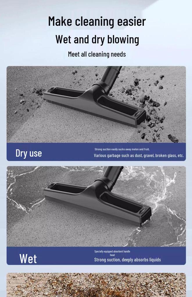 High Suction Vacuum Cleaner for Wet/Dry Use - Ideal for Initial and Grout Cleaning, Car Washing, and Industrial Needs