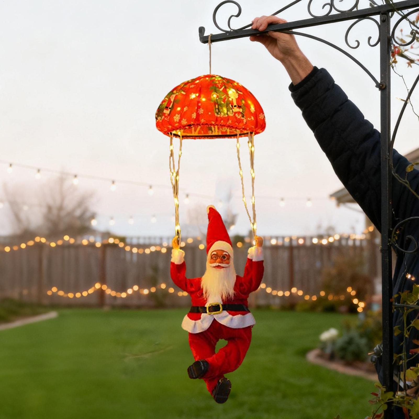 

Cute Santa Claus Parachute Solar Decorative Lights 8-Mode LED Outdoor Solar Christmas Lights Waterproof Solar Hanging Lamp CN