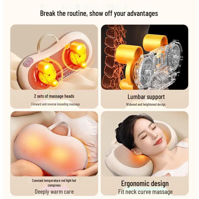 AUX Heating Neck & Shoulder Massager Pillow CN plug (adapter included)