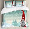 Snow Mountain Bedding Set Winter Snow Scene Comforter Cover for Boys Girls Kids 3D Duvet Cover Set Bedroom Decor 3 Pcs Full Size