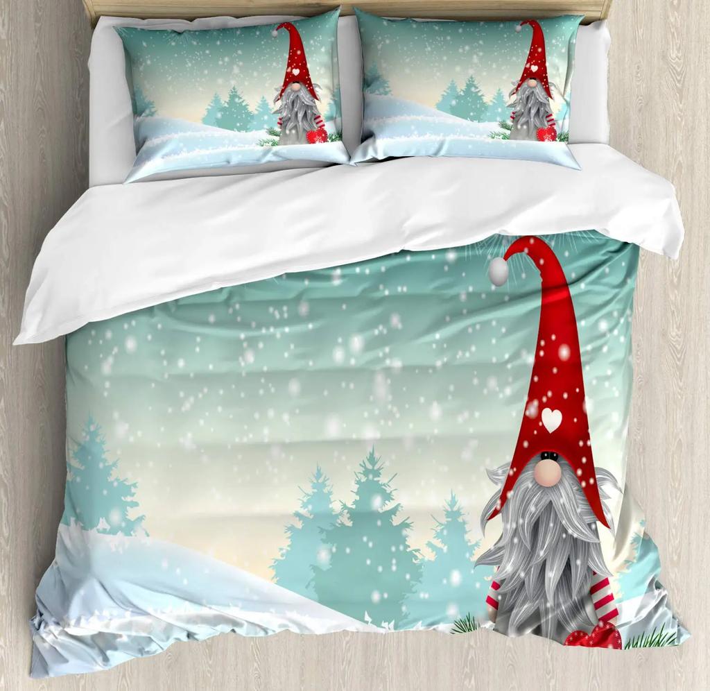 Snow Mountain Bedding Set Winter Snow Scene Comforter Cover for Boys Girls Kids 3D Duvet Cover Set Bedroom Decor 3 Pcs Full Size