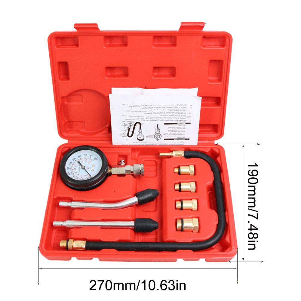 8Pcs Gasoline Engine Compression Meter 0-300 PSI Pressure Gauge Engine Cylinder Compression Gauge Tester Tool