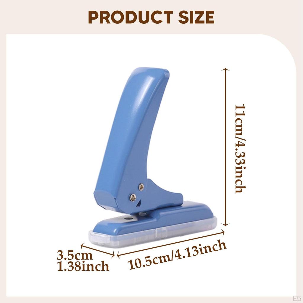 Single Hole Punch 40 Sheet Capacity Heavy Duty Labor Savings Handheld Puncher for Cards Art