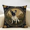 Funny Animal Vintage Portrait Cushion Cover Natural Linen Organic Fabric DoubleSided Printing Room Sofa Decor Pillow Case