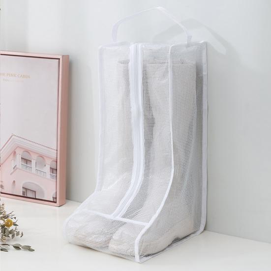 1Pc Boot Organizer Dust-proof Waterproof Space-saving Visible Handle Design Shoe Storage Pouch Household Supply