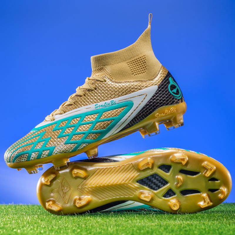 Football Shoes Men's High Top Spikes Shredded Spikes Student Children Boys Lawn Training Shoes Amazon 2025