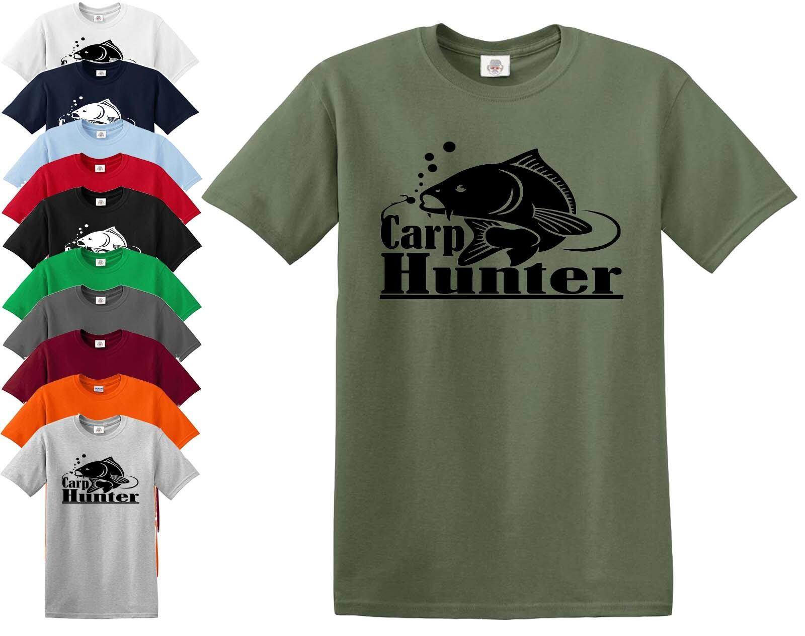 CARP HUNTER FRONT PRINT T-shirt Crew Fishing Pike Trout Catfish Angling Tshirt XXXL