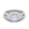925 Sterling Silver 2.22 Cts Cushion Moonstone Solitaire With Accent Split Shank Wedding Women Ring